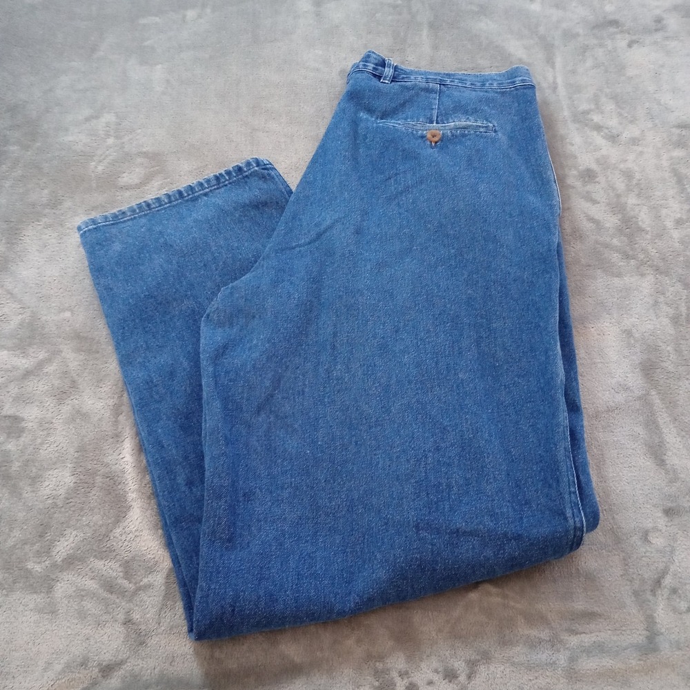 Abercrombie & Fitch Pleated Jeans Mens 36 Blue Vintage 90s Wide‎ Leg Baggy Rare